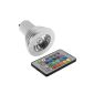 XCSOURCE RGB LED Bulb Light Dimmable lamps, lamps spotlight 16 colors multicolor, color changing 5W GU10 spotlight, dimmable + 24 key remote control for home party decoration LD236