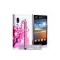 LG Optimus L5 E610 accessory bag silicone gel flowers Bee Case - Pink / White stylus pen (Option)