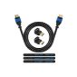 deleyCON HDMI Set - 5m HDMI Cable + 2x HDMI angle adapter (90 ° + 270 °) + 3x Velcro cable ties + microfiber cleaning cloth - HDMI 2.0 / 1.4a compliant High Speed ​​with Ethernet (Neuster Standard) ARC 3D 4K Ultra HD (1080p / 2160p) (Electronics)