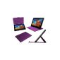NAVITECH - Leather Flip Case bycast purple positioning multi-angle stand, designed specifically for the Samsung Galaxy Tab 10.1 inch Android tablet P7510