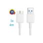 1 x Samsung Galaxy Note 3 data cable / charger for your Samsung Galaxy Note 3 USB 3.0 / Premium cable in white - 4 meters - of THESMARTGUARD (Electronics)