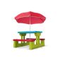 . Children furniture including parasol - child seat group 2 benches + table (Toys)
