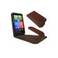 iGadgitz Genuine Leather Case Cover Colorboard Brown HTC Desire HD Android Smartphone Mobile Phone + Screen Protector (Electronics)