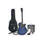 Electro Acoustic Guitar Pack Single Cutaway Blue + 15W Amp by Gear4music