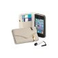 32nd Case PU Leather Folio for iPhone 4 / 4S with screen protector and cleaning cloth - Zip wallet - White (Electronics)