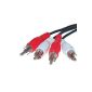 10m 10 m Stereo RCA RCA cinch connection cable connection cable 2x male ... (Electronics)