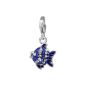 SilberDream sparkling jewelry - Charm blue fish - Women - Silver 925/1000 - Czech Preciosa crystals - Charms flicker - GSC564B (Jewelry)