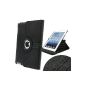 Version Wallet Case Stand Rotating PU Faux Leather Black Celicious Compatible Apple iPad 3 New Model