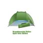 Outdoor fans beach shelter Helios, green, UV 60, extremely light, Minipackmaß (Misc.)