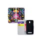 HTC DESIRE 500 leatherette Folding Case CORAL MIX design protective case mobile case pocket thematys® (Electronics)