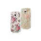 (Not for S3) YOKIRIN Set of 2 brightly painted plastic cover case for Samsung Galaxy S3 Mini SIII I8190 Mini Flower & Eiffel Tower Pattern Case Cover Handytasche Skin Case Shell (Wireless Phone Accessory)