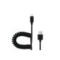 icessory Lightning to USB cable spiral, twist, 0,6m, MFI - certified by Apple, Black (Electronics)