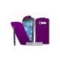 Luxury Case Cover Purple for Alcatel One Touch Pop C5 + PEN and 3 FILMS AVAILABLE !!  (Electronic devices)