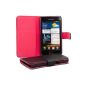 kwmobile® PU-leather pouch Flip Case for Samsung Galaxy S2 i9100 / i9105 S2 PLUS in Black Red by debit cards compartment (Wireless Phone Accessory)