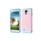 1X Hybrid TPU Silicone Rhinestone Glitter Case Case Case Case Case Protection Case Protective Cover for Samsung Galaxy S4 mini i9190 i9195 - Pink Pink + White + Light Blue (Electronics)