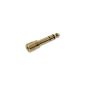 High quality adapter 3.5 mm stereo jack to 6.35 mm connector, gold (electronics)