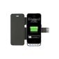 Swees® 2700 mah external battery shell / charging case with power battery pack for Apple iPhone 5S / 5 with front flap - Black (Electronics)
