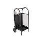 TecTake fireplace firewood trolley cart with shovel, broom and poker