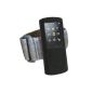 iGadgitz Black Silicone Skin Case Cover & Sports Gym Jogging Armband sleeve pocket for Sony Walkman NWZ-E463 NWZ-E464 E Series Video MP3 Player + 4GB 8GB Displayshutzfolie (Accessories)