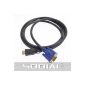 SODIAL (R) C? Ble to HDMI adapter m? On to VGA HD-15 m? 15 pin 1.8M 6FT 1080P (Personal Computers)