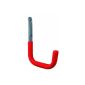 GAH Alberts 802 158 Wall Hook, angled, gray, with red rubber, Ø12 mm, 120 x 83 mm / 5 piece (tool)