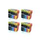 4 = 20 Packs with chip Compatible Cartridges CANON PGI520BK CLI521BK + + + CLI521C CLI521M + CLI521Y for printers Canon Pixma IP3600 / IP4600 Pixma / IP4700 / Pixma MP980 / MP630 / MP620 / MP540 / MP560 / MP550 / MP640 / MP980 / MP990 - ( © Silvertrade) (Office Supplies)