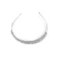 Crystal 2 row rhinestone hairband Tiara Silver Plated (jewelry)