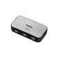 Hama USB 2.0 Hub 1: 4 with power supply silver / black (Accessories)