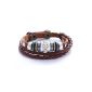 Morella Ladies leather strap brown braided Studded + Beads and zirconia (jewelry)