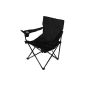 Folding Chair BLACK Deckchair anglers chair cup holder