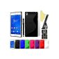 BAAS® Sony Xperia Z3 - S-Line Silicone Gel Case + 2X Screen Protector Film + Stylus + Office Support (Electronics)