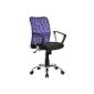 Desk chair swivel chair office chair office swivel chair RUDI, in purple, with breathable mesh cover and tilt mechanism