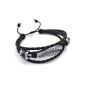 Konov Jewelry Bracelet - Retro Wing 18-23cm Adjustable - Leather - Alloy - Fantasy - Men and Women - Chain Main - Colour Black Silver - With Gift Bag - F22739 (Jewelry)
