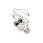 Wise Owl Pendant Style Classic Vintage Fashion Silver Chain by VAGA® (Jewelry)