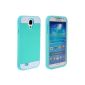 Pixnor multi-color dual-layer hard back Case Cover Protective Case for Samsung Galaxy S4 / i9500 (Green + Blue)