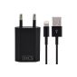 Original OKCS® Find and 1 A power supply + 20 cm Charger for iPhone 6/6 Plus / 5, 5S, 5C, iPod Touch 5th generation, iPod nano 7 Generation, iPad Mini, iPad 4, iPad Air in Black (Electronics)