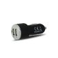 Dual USB Car Charger Fast - 2100mAh by Jack - Compatible with all USB connection device (Apple iPhone, iPod, iPad, Samsung Galaxy, Wiko, HTC, Sony Xperia, Nokia, etc.) - Black - by PrimaCase (Electronics)