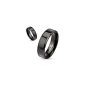 Ring Stainless Steel Wedding Ring Engagement Ring Metallic Black look glossy, 6mm wide (size selectable) (Jewelry)
