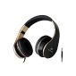 Sound Intone I65 2015 New Foldable 3.5mm Hi-Fi Stereo Over-ear Headphones Swivel Cups, Mobile Headsets stretch with wear Ergonomic design Noise Cancelling for PC / Smart Phone / iPhone6 ​​/ Ipad / Samsung / PSP / iPod / Player MP3 / Android (Gold Black) (Electronics)
