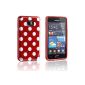 Demarkt Silicone Cover Case for Samsung Galaxy S2 I9100 Cases Case Cover TPU Cover Case Shell With White Point (Red) (Electronics)