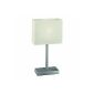 Eglo Table lamp Model Pueblo 1 / nickel in matte steel / shade in fabric beige / HV 1 x E14 max.  60W / exclusive bulbs / touch function / 26 x 10 x 48 cm / 20 x 10 cm base plate 87598 (household goods)