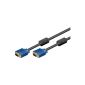 Wentronic 93378 Monitor Cable (15-pin HD connector to 15-pin HD connector XGA SVGA) 10m black (Accessories)