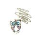Long retro vintage necklace chain with sweet Owl Pendant with blue eyes (jewelry)