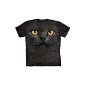 -Big Cat Face T-shirt Black Cat (Clothing)