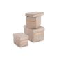 Zeller 14092 Set of baskets with lid, 3-piece, 36 x 26 x H 24, 30 x 22 x H 20, 26 x 18 x H 16 cm, beige (household goods)
