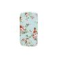 YOKIRIN Blossom Leather Flip Cover Skin Case Cover Protective Skin Hard Cover for Samsung Galaxy SIII S3 i9300 Flower Leather Cell Phone Case (Electronics)