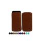 Media Devil Apple iPhone 6 leather sleeve (Cognac with brown stitching) - Artisanpouch shell made of genuine leather with European pull tab (Wireless Phone Accessory)