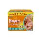 Pampers Simply Dry Diapers Size 5 Junior 11-25 kg Jumbopack Format 66 x 2 Pack (Health and Beauty)