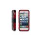 rooCASE T2 Hybrid Armor (Black / Red) Case with Holster and Stand for Apple iPhone 5 (newest iPhone September 2012) (Wireless Phone Accessory)
