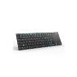 Rii K12 very thin 2.4GHz Wireless Wireless Keyboard (80 Keys QWERTY DE) with size touchpad mouse stainless steel - housing.  and built-in rechargeable Li-ion battery for Smart TV, Raspberry Pi, Mini PC, HTPC, computer and console games MacOS, Linux, Android, XBMC, Windows 2000 XP Vista 7 8 (Black & Silver)